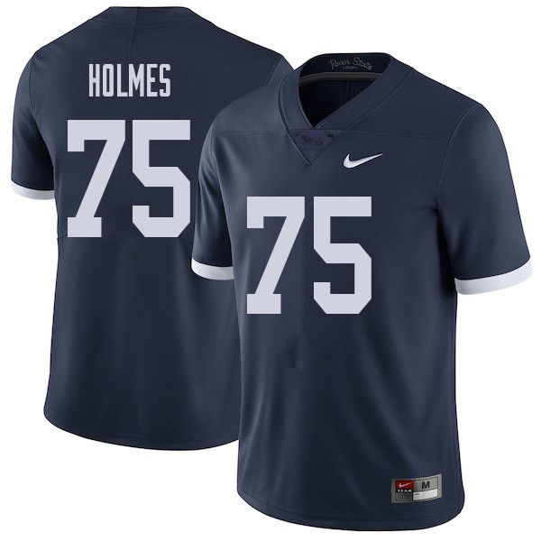 NCAA Nike Men's Penn State Nittany Lions Deslin Holmes #75 College Football Authentic Throwback Navy Stitched Jersey XGP0898DD